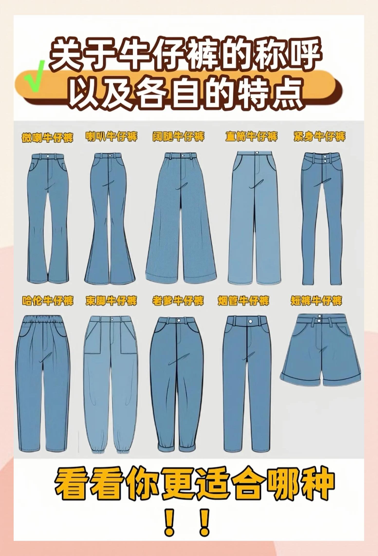牛仔裤穿搭指南:九种款式特点详解